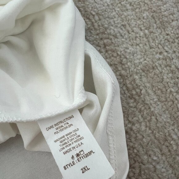 NWT No. 11 Los Angeles White Faux Wrap Hilo Surplice Blouse Top 2X - Picture 7 of 7